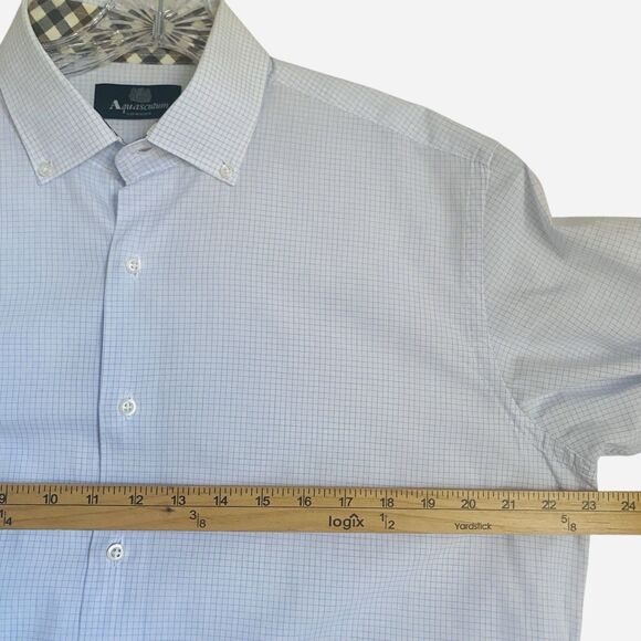 Aquascutum London Mens Dress Shirt 42/16.5 Light Blue Button Down Long Sleeve - Picture 3 of 10